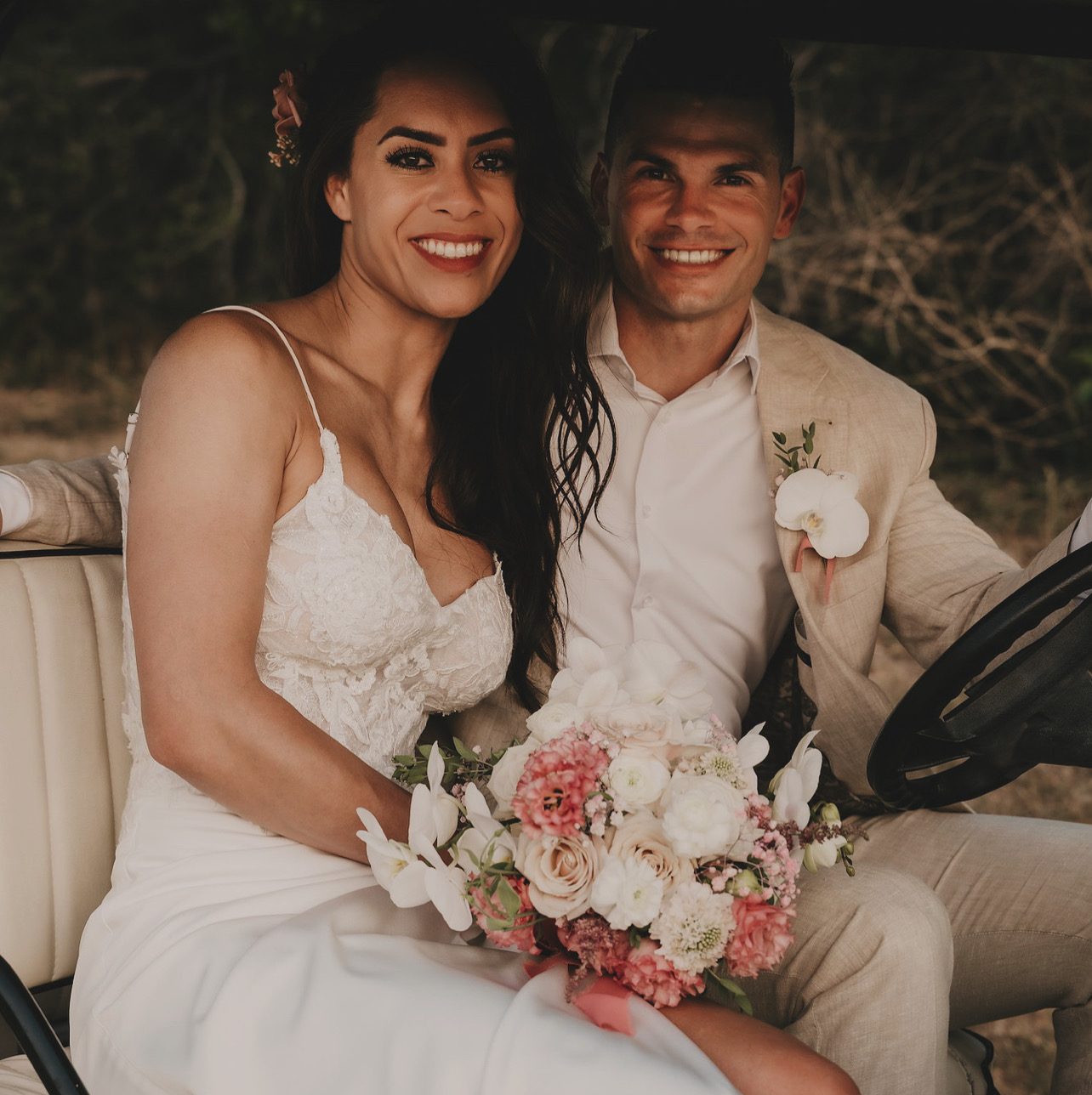 Aleisha and her husband on their wedding day